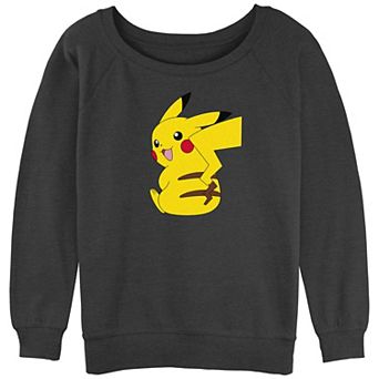 Juniors' Pokémon Cute Pikachu Graphic Slouchy Terry Sweatshirt