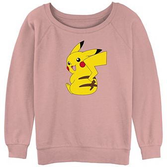 Juniors' Pokémon Cute Pikachu Graphic Slouchy Terry Sweatshirt