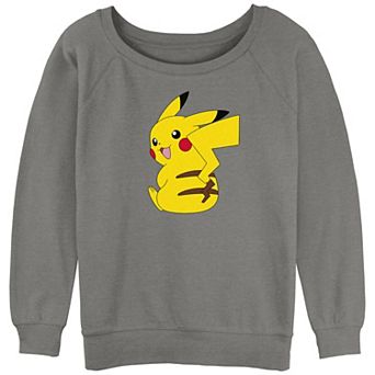 Juniors' Pokémon Cute Pikachu Graphic Slouchy Terry Sweatshirt