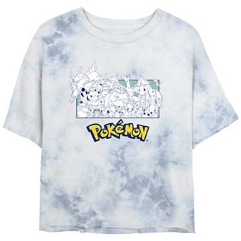 Juniors' Pokémon Monochrome Group Portrait Graphic Tee