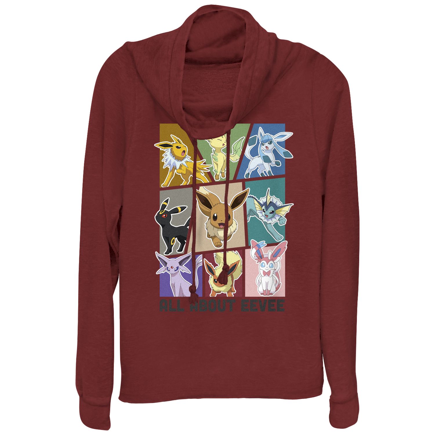 Juniors' Pokémon Cute Eevee Pose Cropped Graphic Hoodie