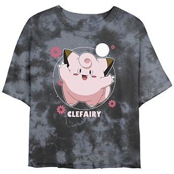 Juniors' Pokémon Cefairy Fairy Dance Pink Flowers Graphic Tee