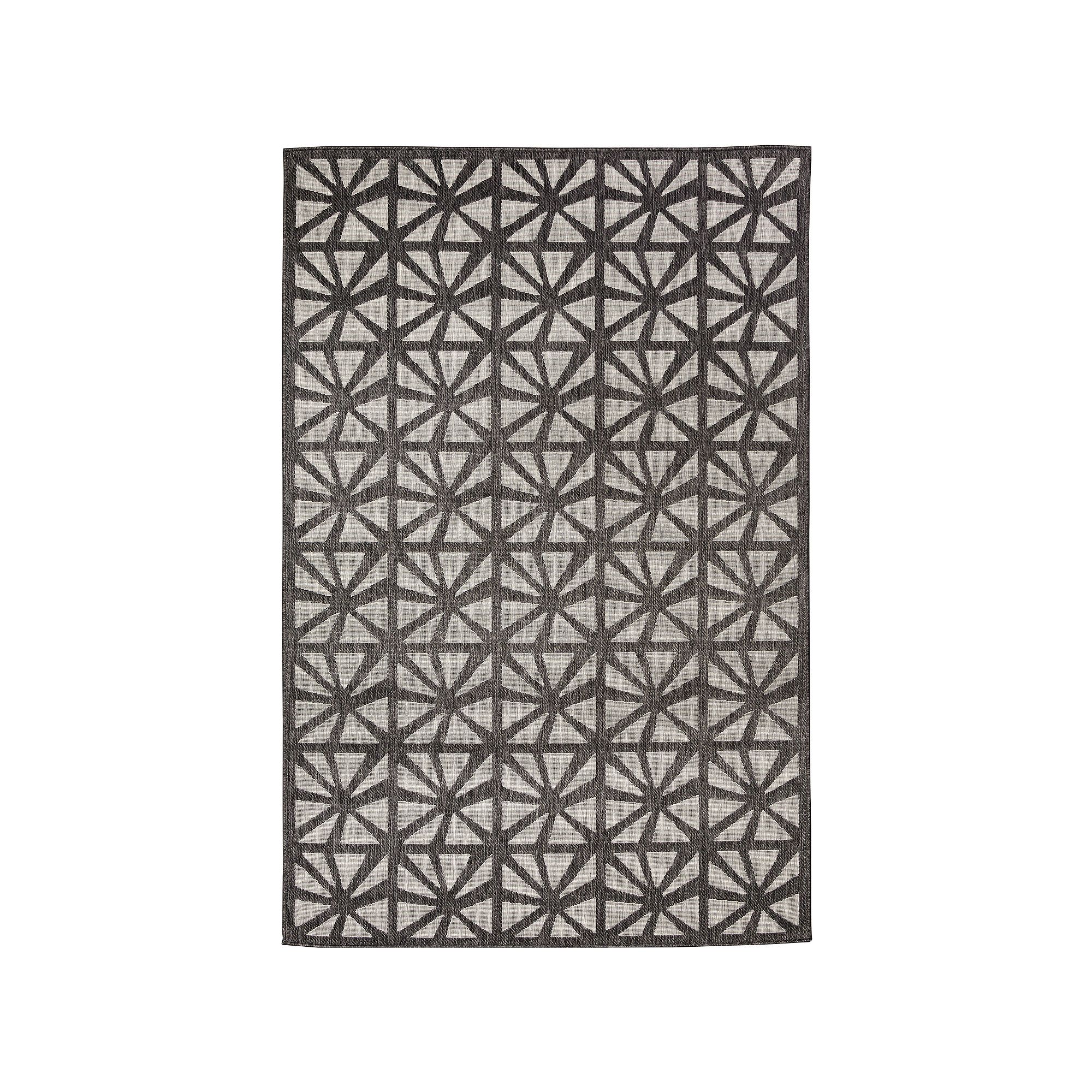 Liora Manne Carmel Tonga Tile Indoor/Outdoor Rug, Black