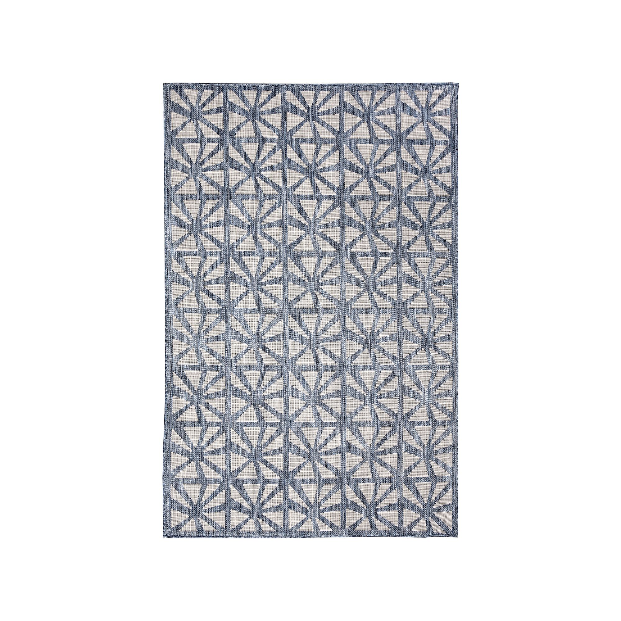 Liora Manne Carmel Tonga Tile Indoor/Outdoor Rug, Blue
