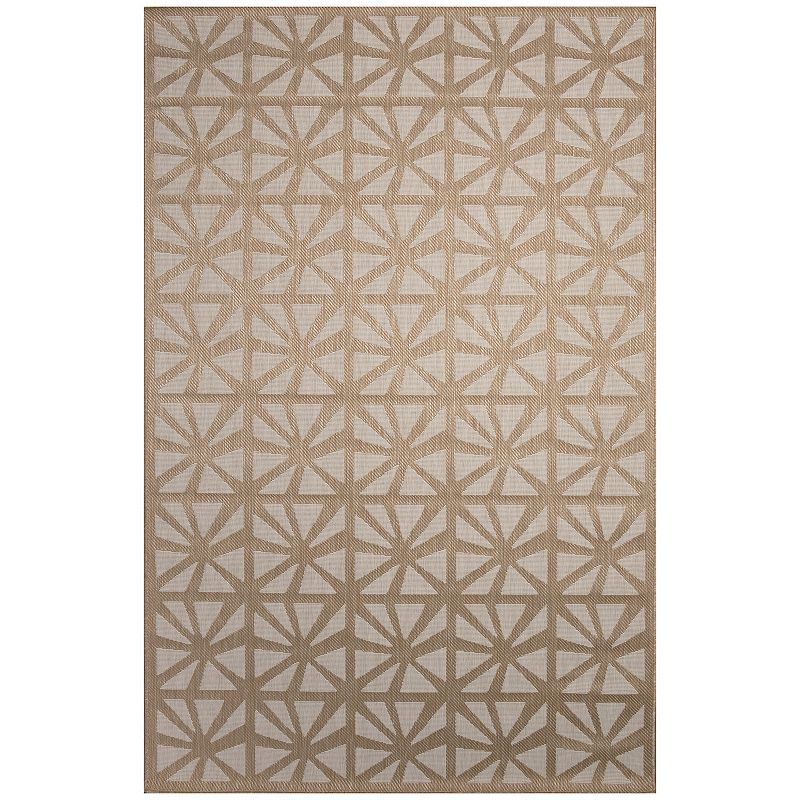 Liora Manne Carmel Tonga Tile Indoor/Outdoor Rug, Brown, 8X10 Ft