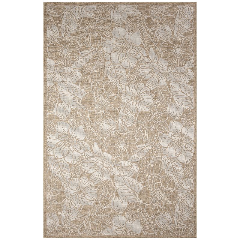 Liora Manne Carmel Botanical Indoor/Outdoor Rug, Brown, 8Ft Rnd