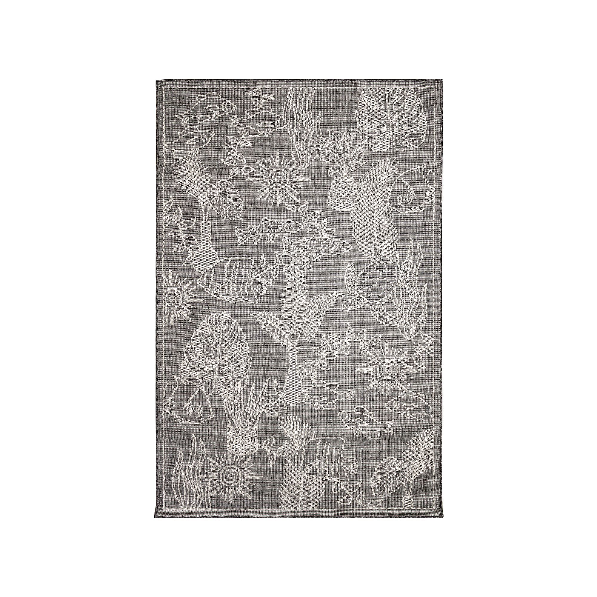 Liora Manne Carmel Collage Indoor/Outdoor Rug, Black