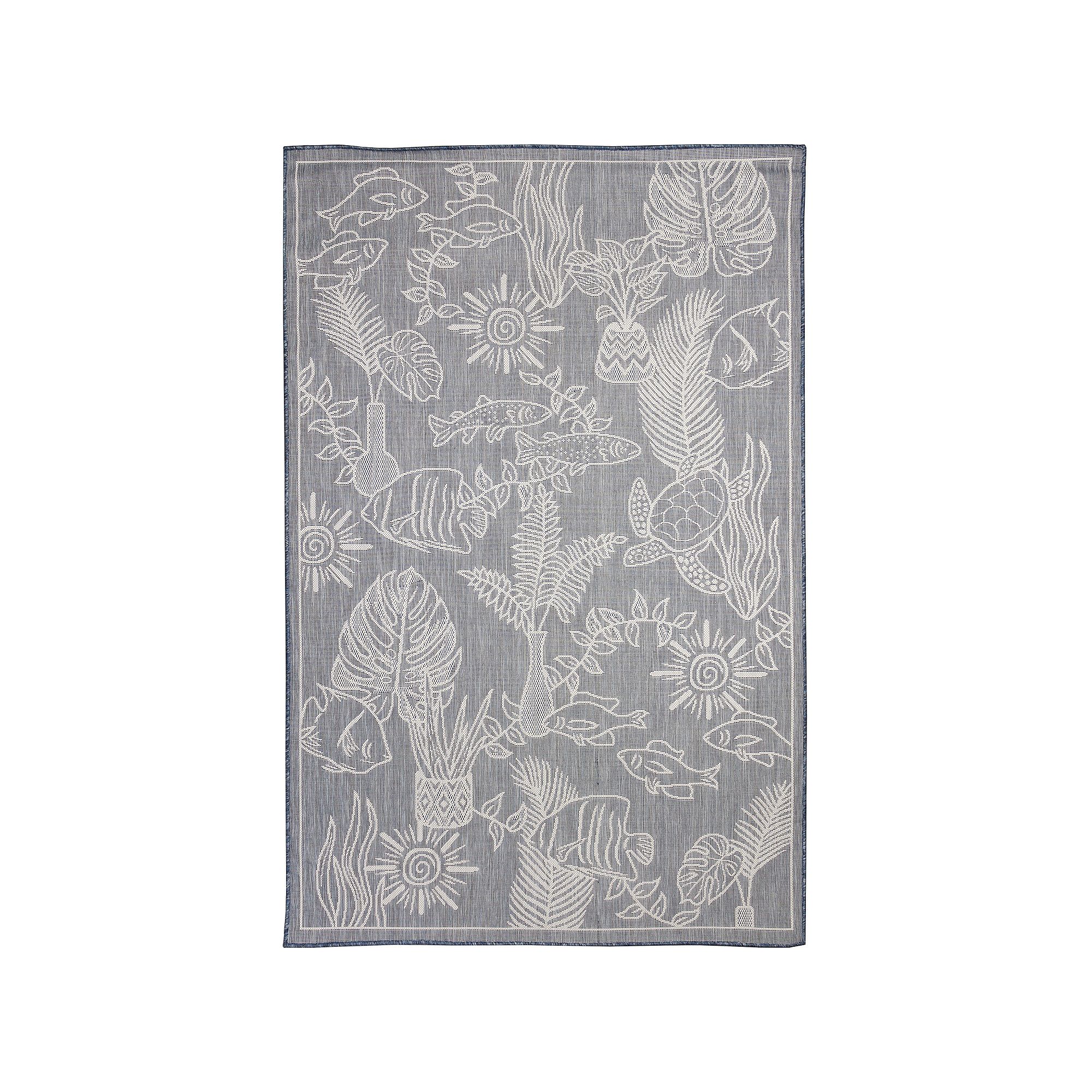 Liora Manne Carmel Collage Indoor/Outdoor Rug, Blue