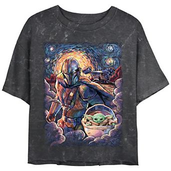 Juniors' Star Wars: The Mandalorian & The Child Starry Night Style Tee