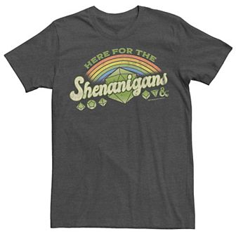 Big & Tall Dungeons & Dragons Here For Shenanigans Tee