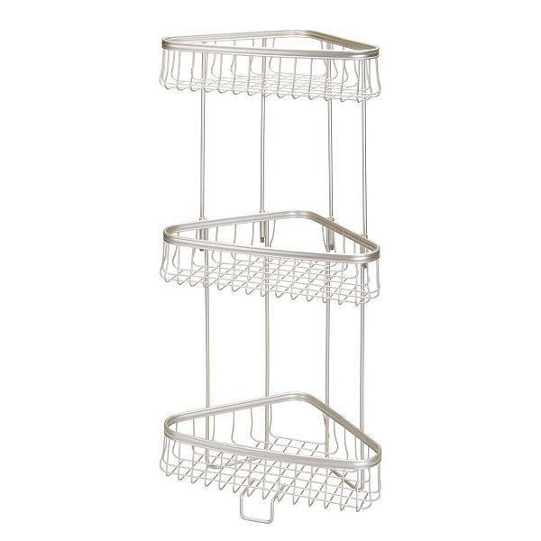 mDesign Metal 3Tier Vertical Corner Shelf Unit for Bathroom Storage