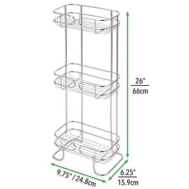 mDesign Metal 3-Tier Shelf, Free Standing Bathroom Vertical Storage