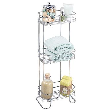 mDesign Metal 3-Tier Shelf, Free Standing Bathroom Vertical Storage