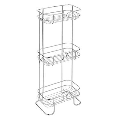 mDesign Metal 3-Tier Shelf, Free Standing Bathroom Vertical Storage