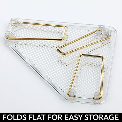 mDesign Plastic/Steel Corner Stackable Organizer Rack for Bathroom