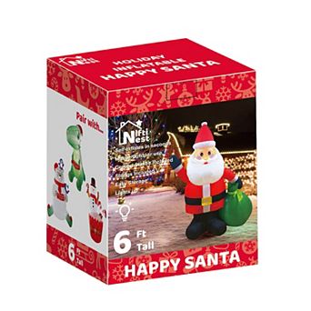 6' Ft Happy Santa Holiday Inflatable