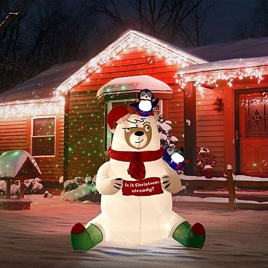 6' Ft Merry Bear Holiday Inflatable