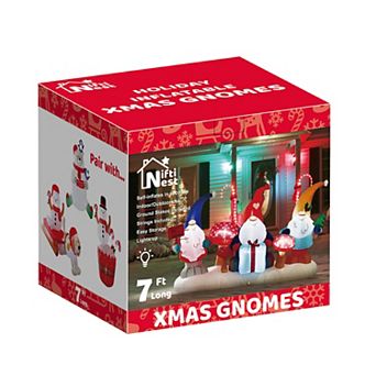 4' Ft Xmas Gnomes Holiday Inflatable