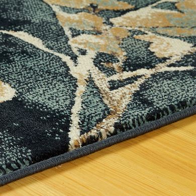 SUPERIOR Fiore Modern Floral Indoor Jute Backing Area Rug
