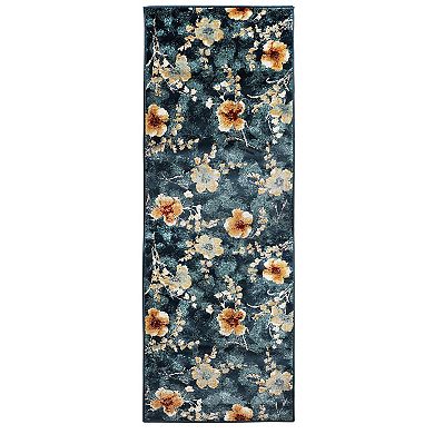 SUPERIOR Fiore Modern Floral Indoor Jute Backing Area Rug