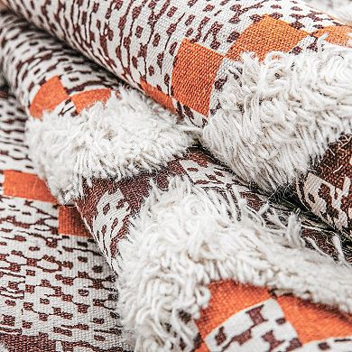 SUPERIOR Talluah Hand-Tufted Cotton/Wool Textured Geometric Farmhouse Area Rug