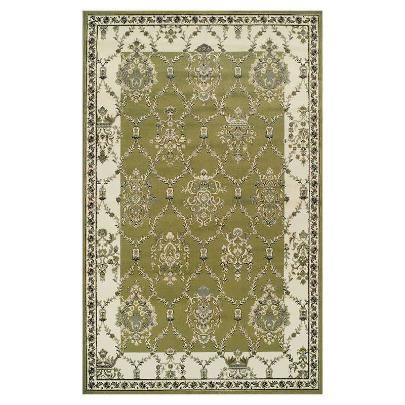 SUPERIOR Stratton Traditional Floral and Vines Indoor Area Rug, Green, 8X10 Ft