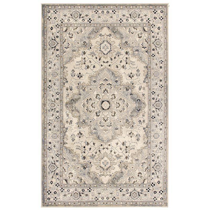 SUPERIOR Nysa Floral Indoor Area Rug, Grey, 8X10 Ft