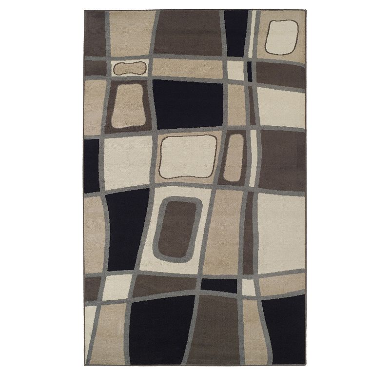 SUPERIOR Cobblestone Modern Abstract Indoor Area Rug, Brown, 8X10 Ft