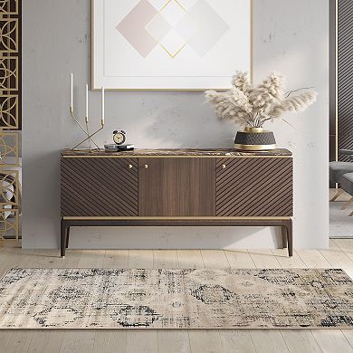 SUPERIOR Arabella Distressed Diamonds Indoor Area Rug