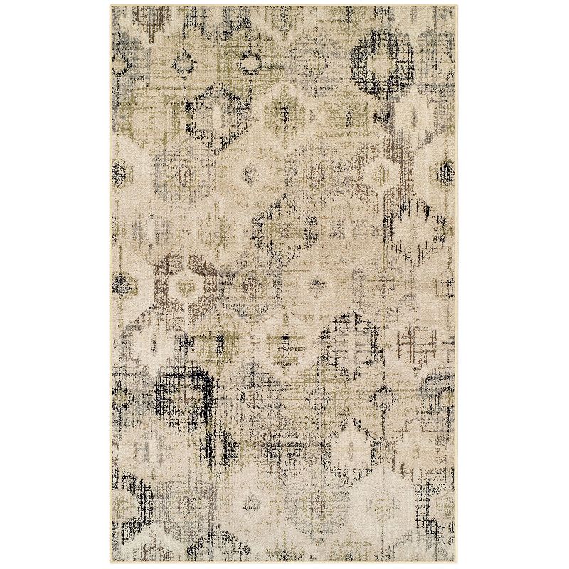 SUPERIOR Arabella Distressed Diamonds Indoor Area Rug, Yellow, 8X10 Ft