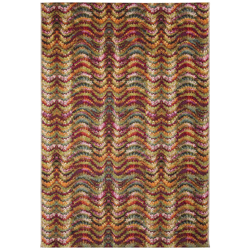 Liora Manne Marina Ripple Indoor/Outdoor Rug, Multicolor, 8X10 Ft