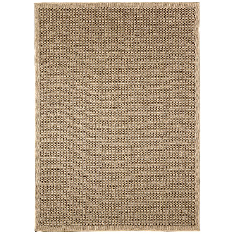 Liora Manne Monterey Basket Indoor/Outdoor Rug, Black, 6.5X9.5 Ft