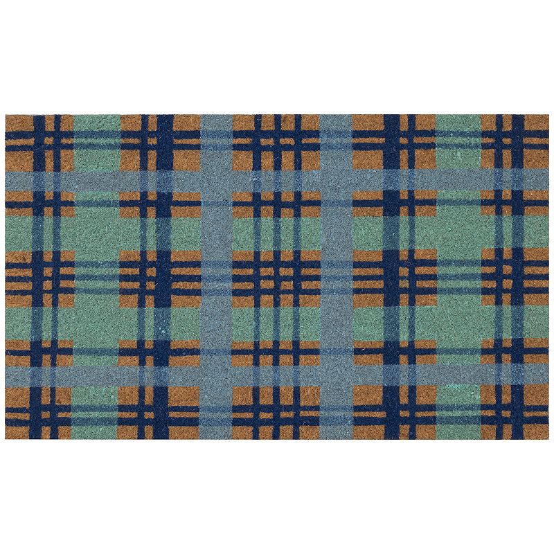 Liora Manne Natura Plaid Outdoor Mat, Blue