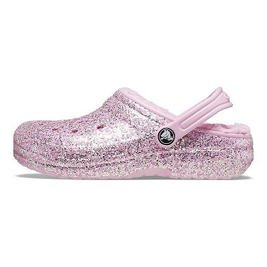 Crocs Classic Toddler Kids' Lined Glitter Clogs