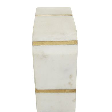 CosmoLiving by Cosmopolitan Gold Finish Burst Marble Bookend 2-piece Set
