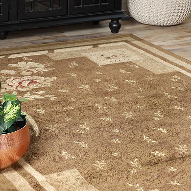 SUPERIOR Minimalist Modern Floral Block Power-Loomed Indoor Area Rug or Runner