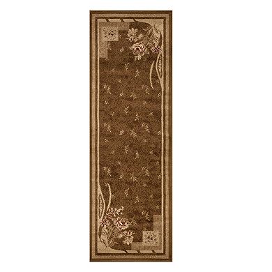 SUPERIOR Minimalist Modern Floral Block Power-Loomed Indoor Area Rug or Runner