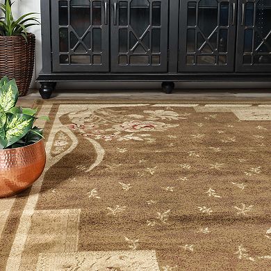 SUPERIOR Minimalist Modern Floral Block Power-Loomed Indoor Area Rug or Runner