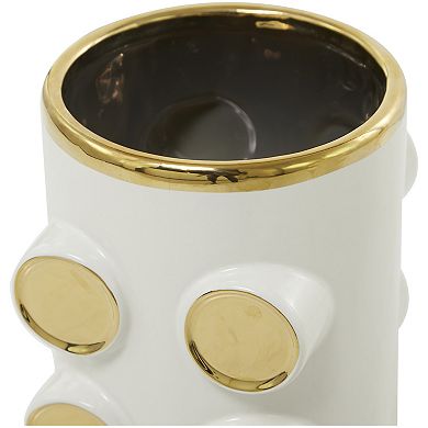 CosmoLiving by Cosmopolitan Gold Finish Detail Decorative Vase Table Decor 2-piece Set