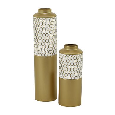 CosmoLiving by Cosmopolitan Honeycomb Decorative Vase Floor Decor 2-piece Set
