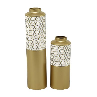CosmoLiving by Cosmopolitan Honeycomb Decorative Vase Floor Decor 2-piece Set