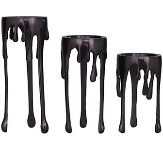 CosmoLiving by Cosmopolitan Dripping Pillar Candle Holder Table Decor 3 pc Set