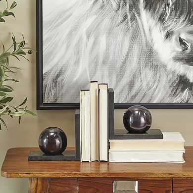 CosmoLiving by Cosmopolitan Marble Orb Bookend Table Decor 2-piece Set