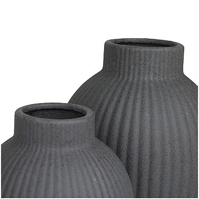 CosmoLiving by Cosmopolitan Ribbed Decorative Vase Table Decor 2-piece Set