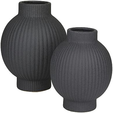 CosmoLiving by Cosmopolitan Ribbed Decorative Vase Table Decor 2-piece Set