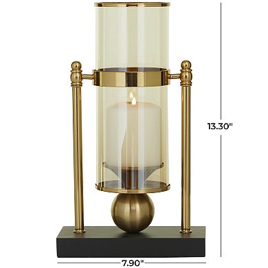 CosmoLiving by Cosmopolitan Pillar Hurricane Candle Holder Table Decor 2-piece Set