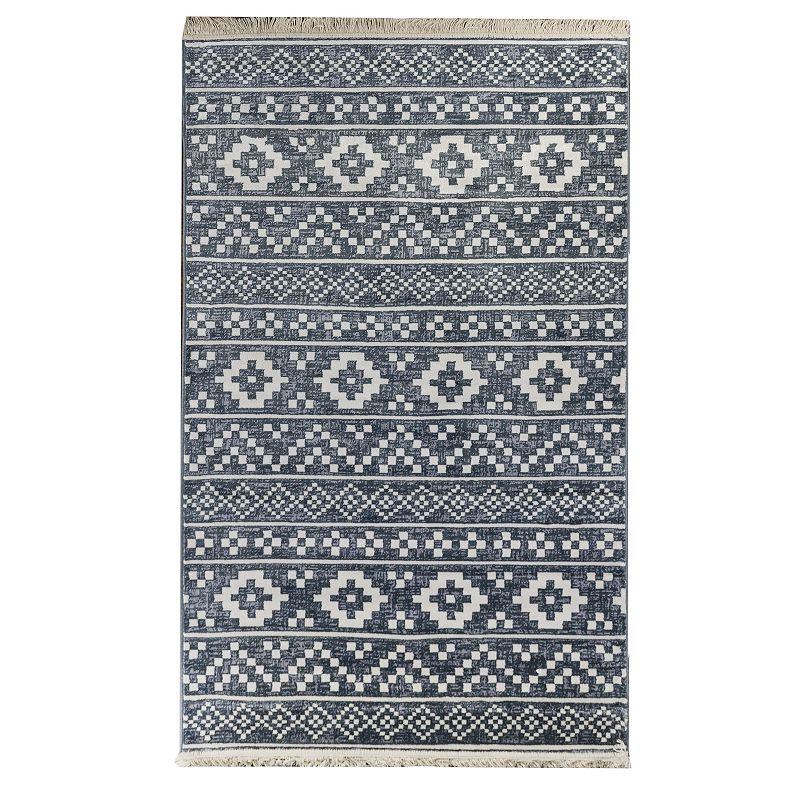 SUPERIOR Genaine Contemporary Geometric Indoor Area Rug, Blue, 8X10 Ft