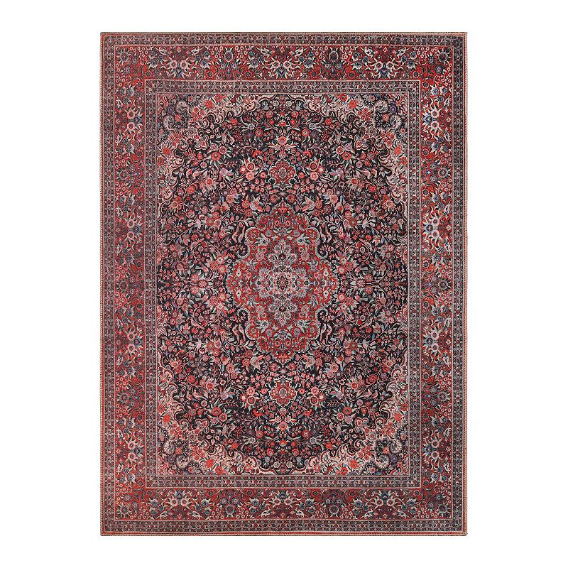 SUPERIOR Fiore Modern Floral Indoor Area Rug, Red, 5.5X9 Ft