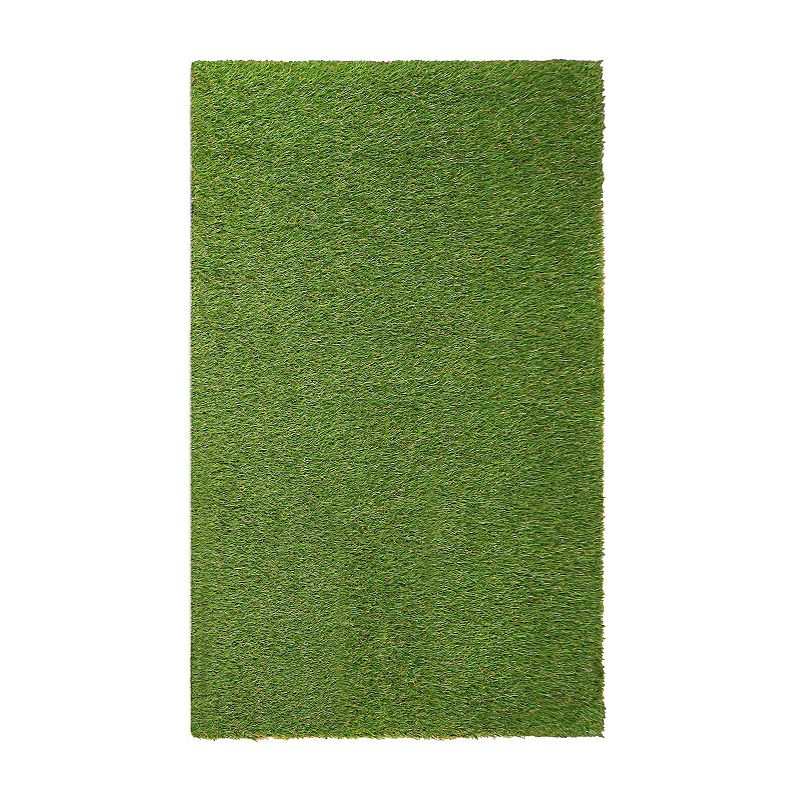 SUPERIOR Indoor/ Outdoor Artificial Grass Area Rug, Green, 6X9 Ft