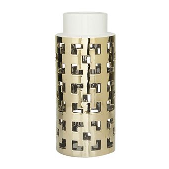 CosmoLiving by Cosmopolitan Gold Finish Cutout Decorative Vase Table Decor